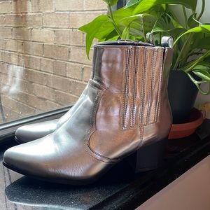 Silver cowboy booties
